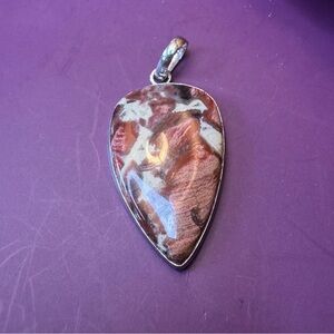 Red Jasper Gemstone Pendant 2.1"